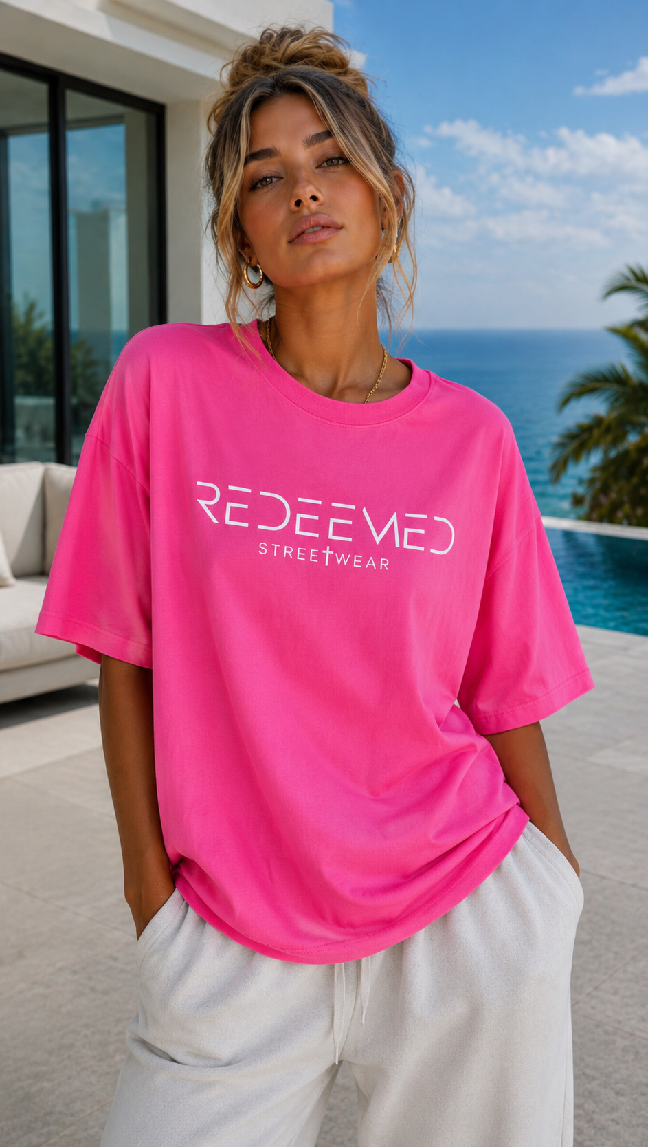 REDEEMED STREETWEAR – Signature Tee (Hot Pink Edition)