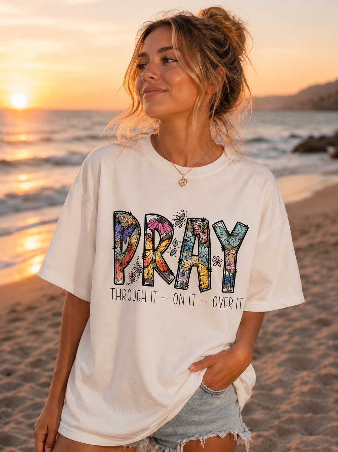 PRAY 'Floral butterfly' Tee